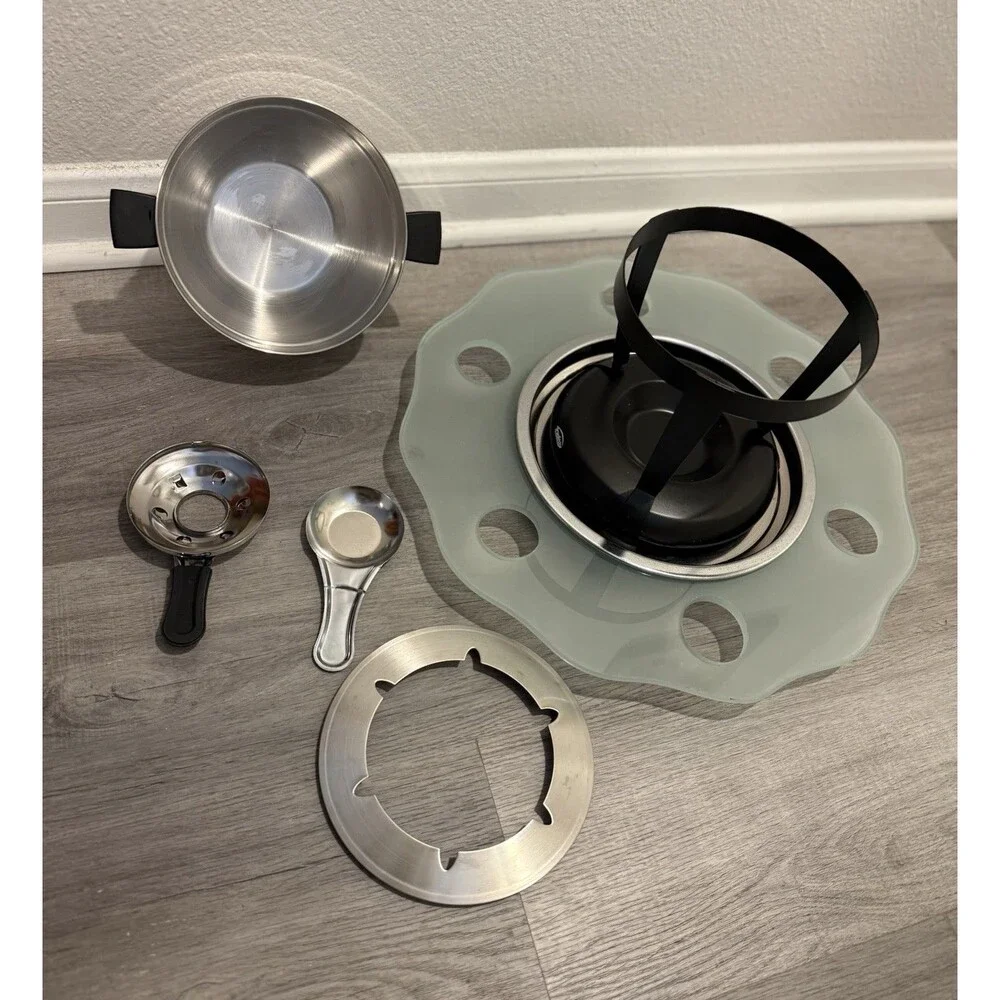 Trudeau Modern Tabletop Swiss Fondue Set